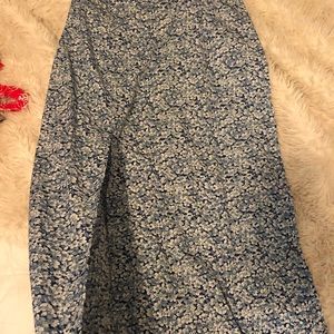 Women’s Long Floral Skirt with Slit - Size M